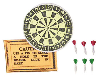 Dollhouse Miniature Dart Set 8 Pcs